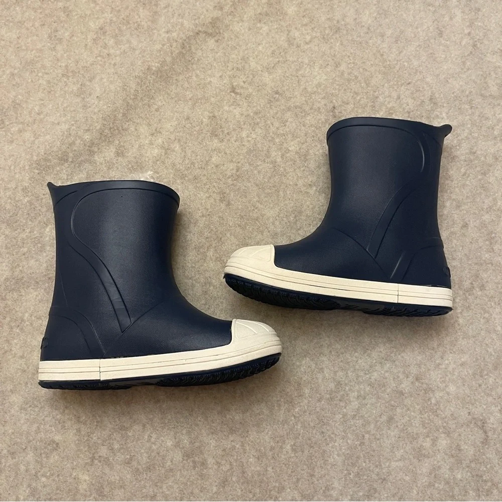 CROCS Navy Blue Toddle Little Boy Rubber Rain Boots Size 13